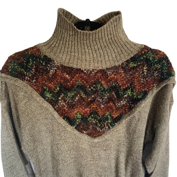 Vintage Retro Grunge Maurada Wool Turtleneck Sweater M - Picture 2 of 7